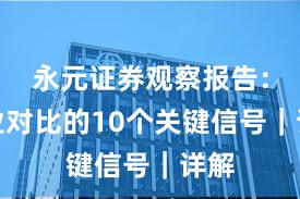 永元证券观察报告：行业对比的10个关键信号｜详解